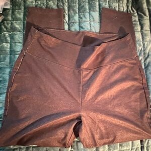 WOMAN WITHIN Large (18/20) Black Shimmer Spandex Leggings